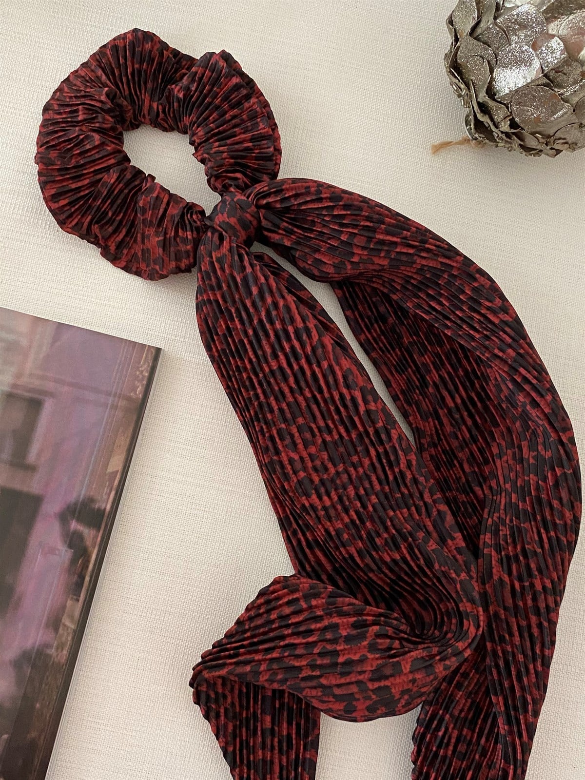Bordo Leopar Lastikli Toka