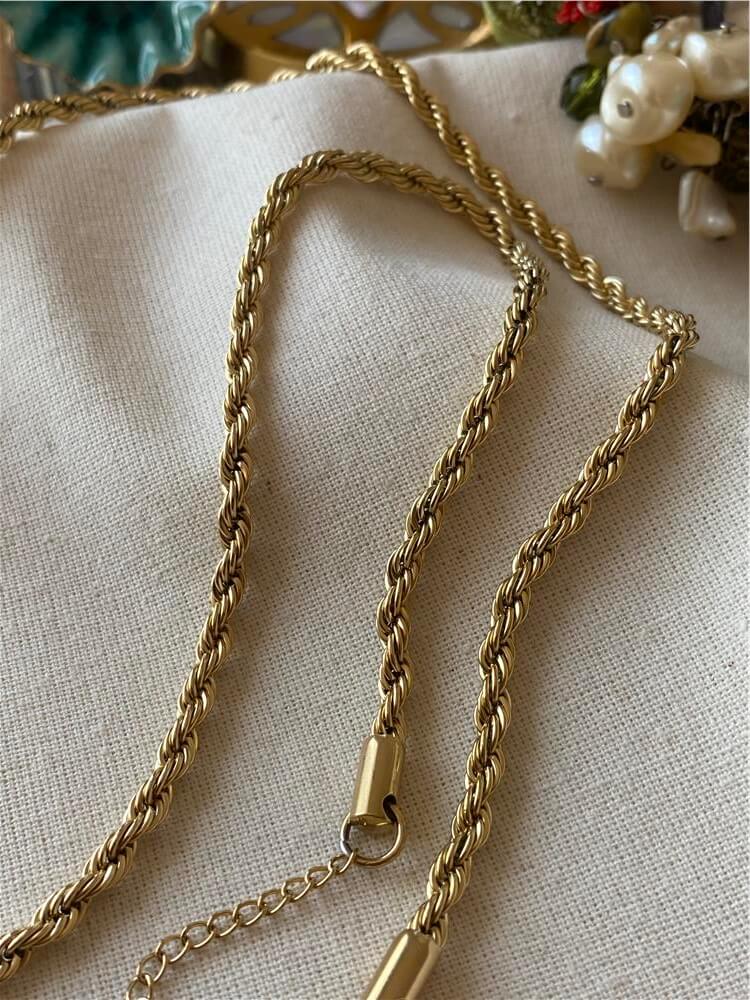 Çelik 4 mm Burgu Zincir Kolye