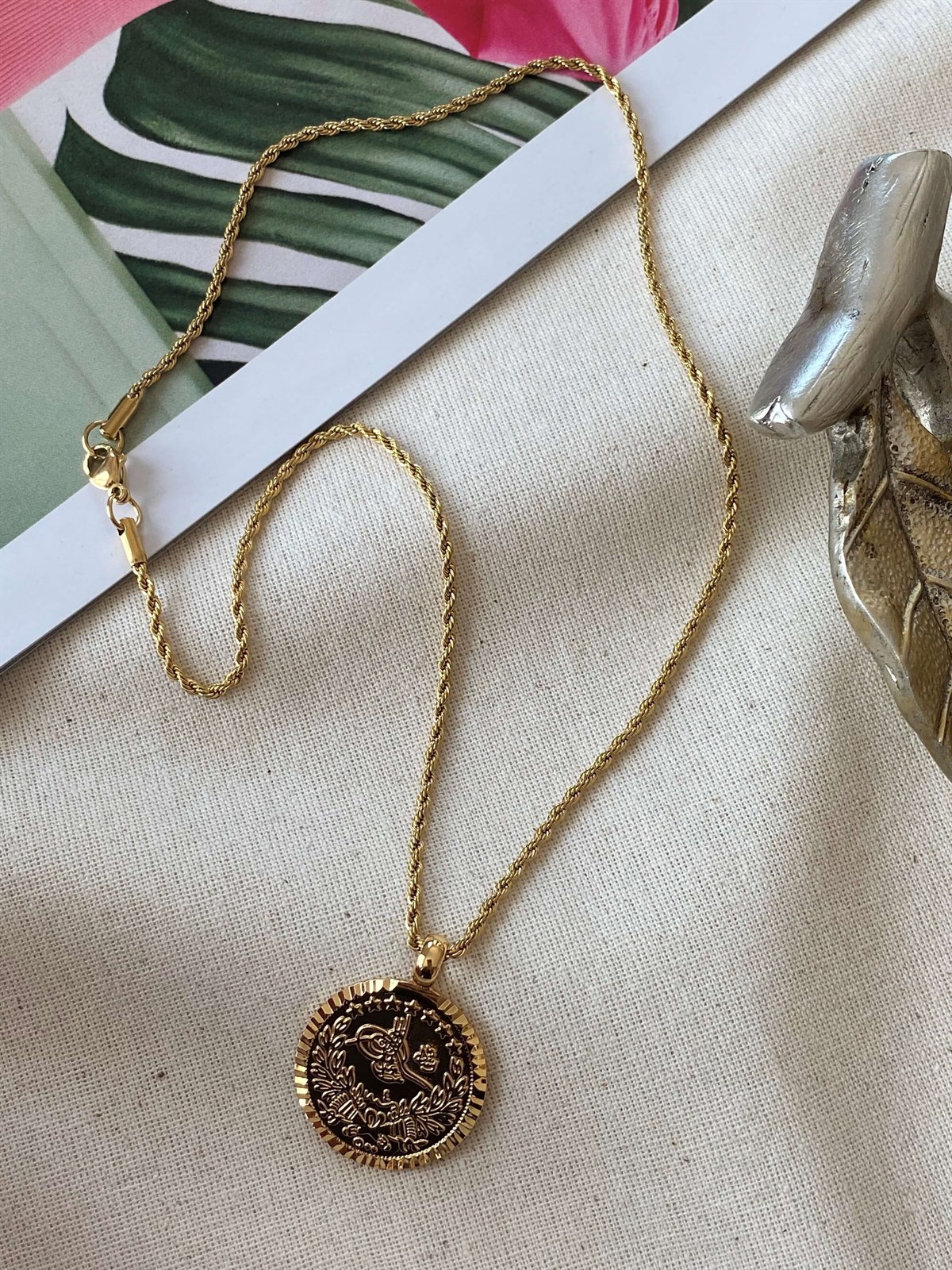 Çelik 45 cm Tuğra Kolye