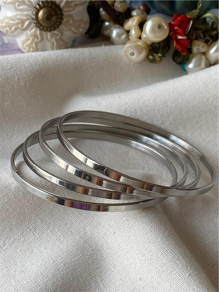 Çelik 4mm Silver Ajda Bilezik