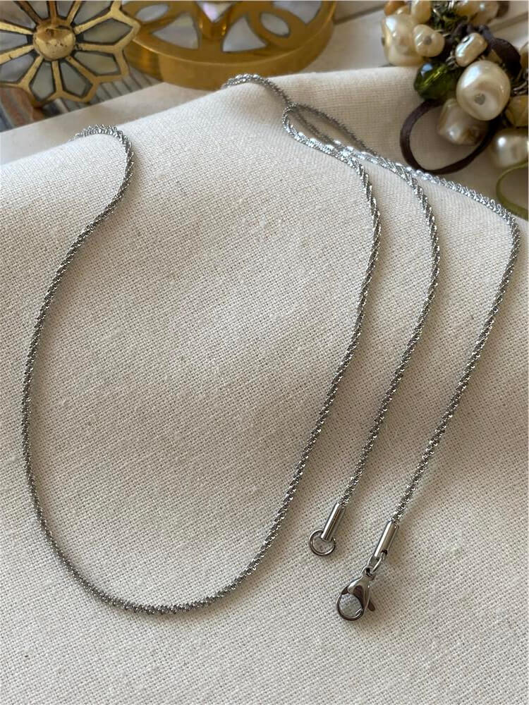 Çelik 60 cm Silver Tırtıklı Zincir 