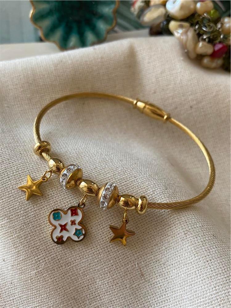 Çelik Beyaz Yonca Yıldız Kelepçe