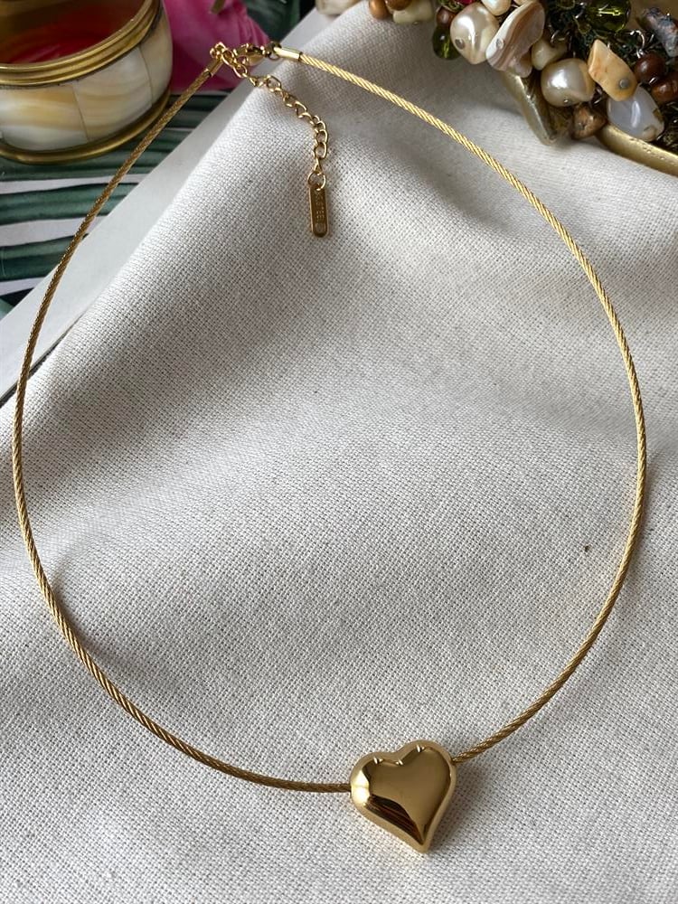 Çelik Big Kalp Kolye