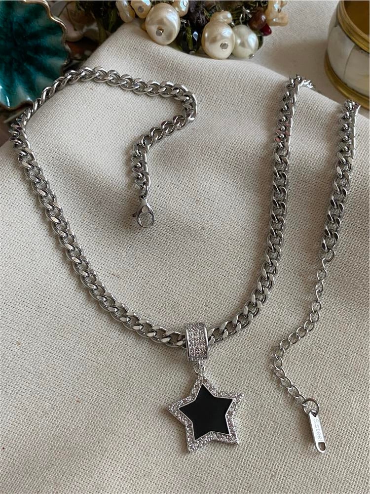 Çelik Blackstar Kolye