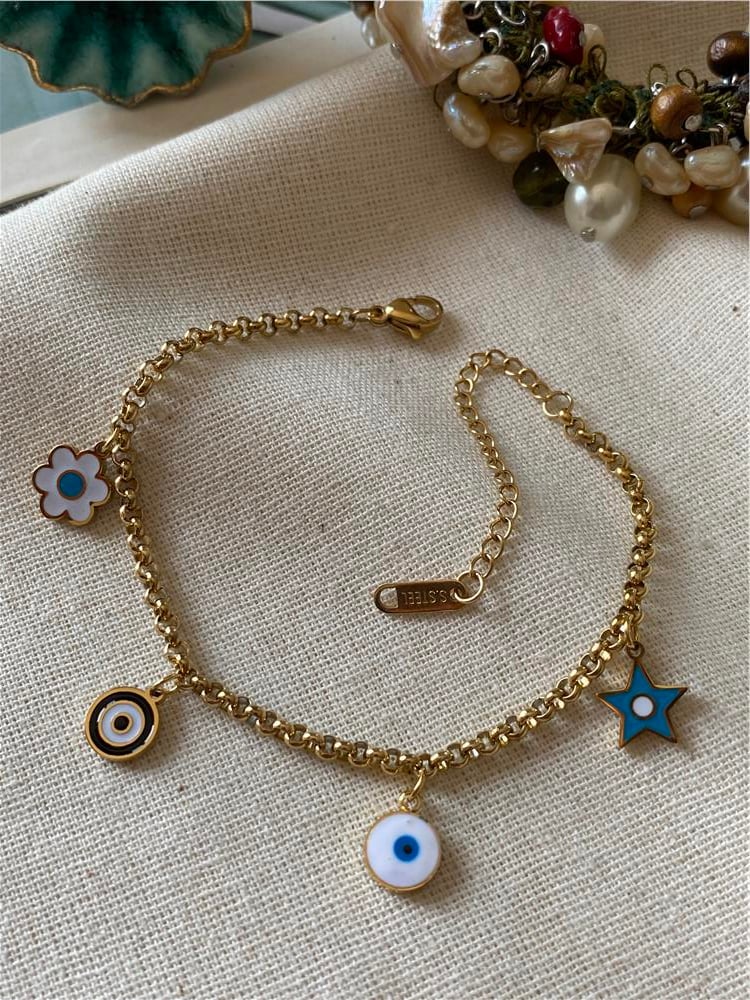 Çelik Blues Charm Bileklik