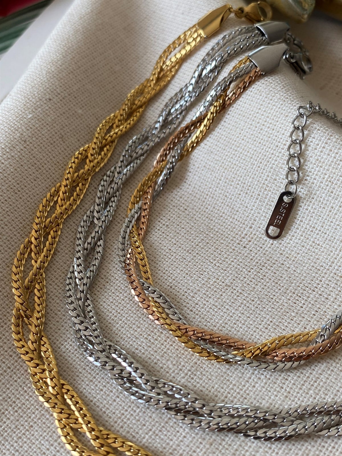 Çelik Braid Bileklik 