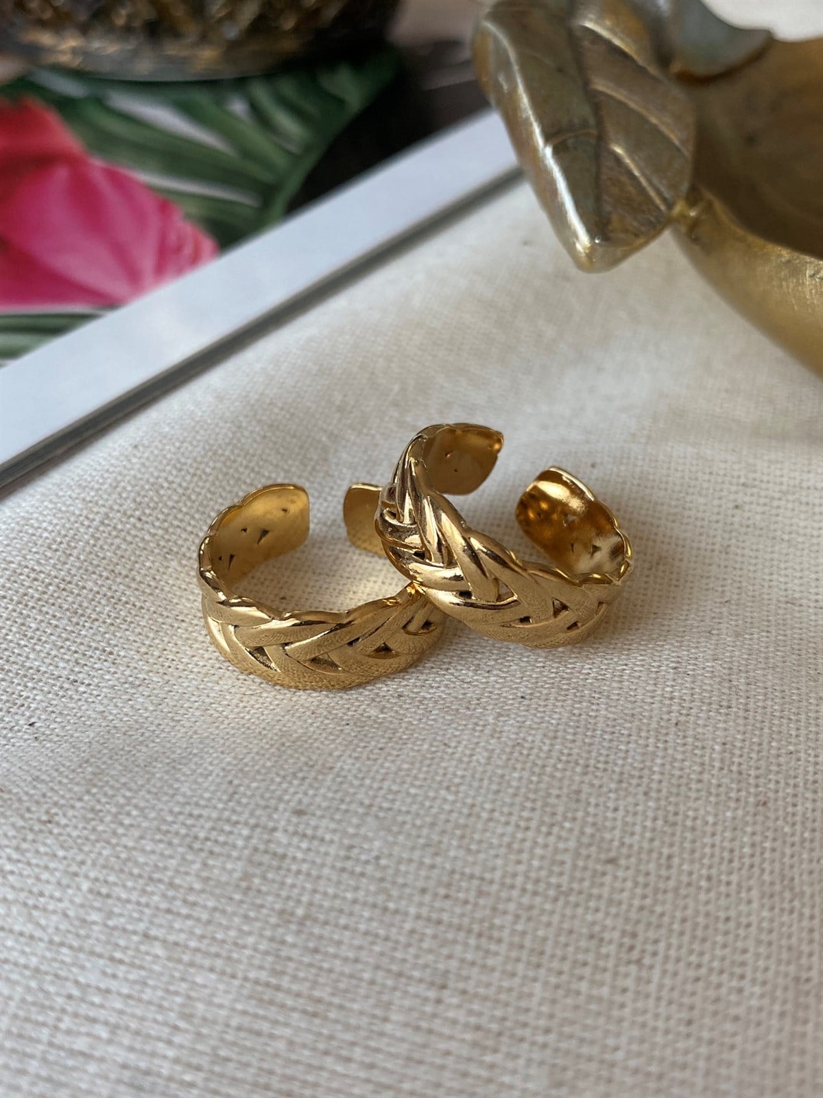 Çelik Braid Yüzük