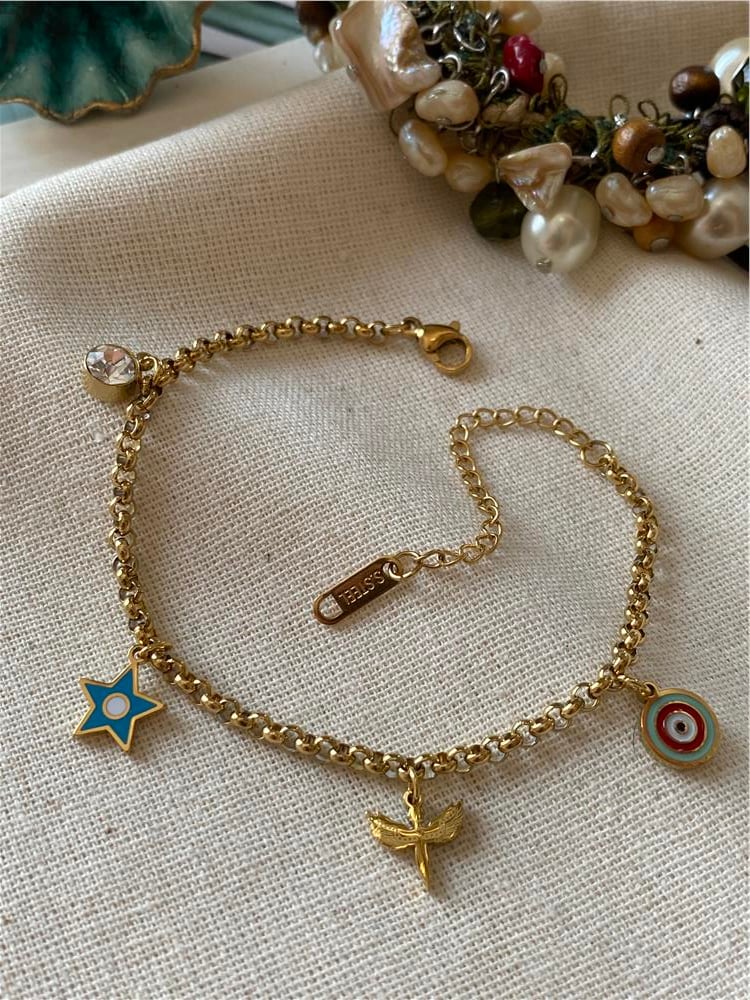 Çelik Charmlı Mikail Bileklik