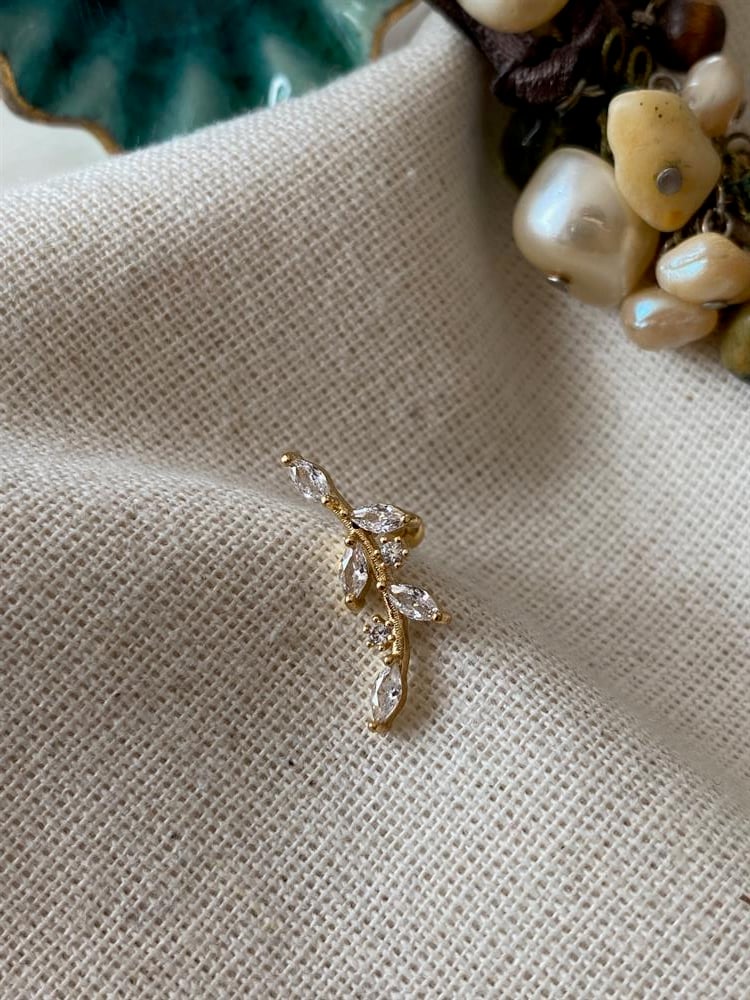 Çelik Çiçek Dalı Piercing