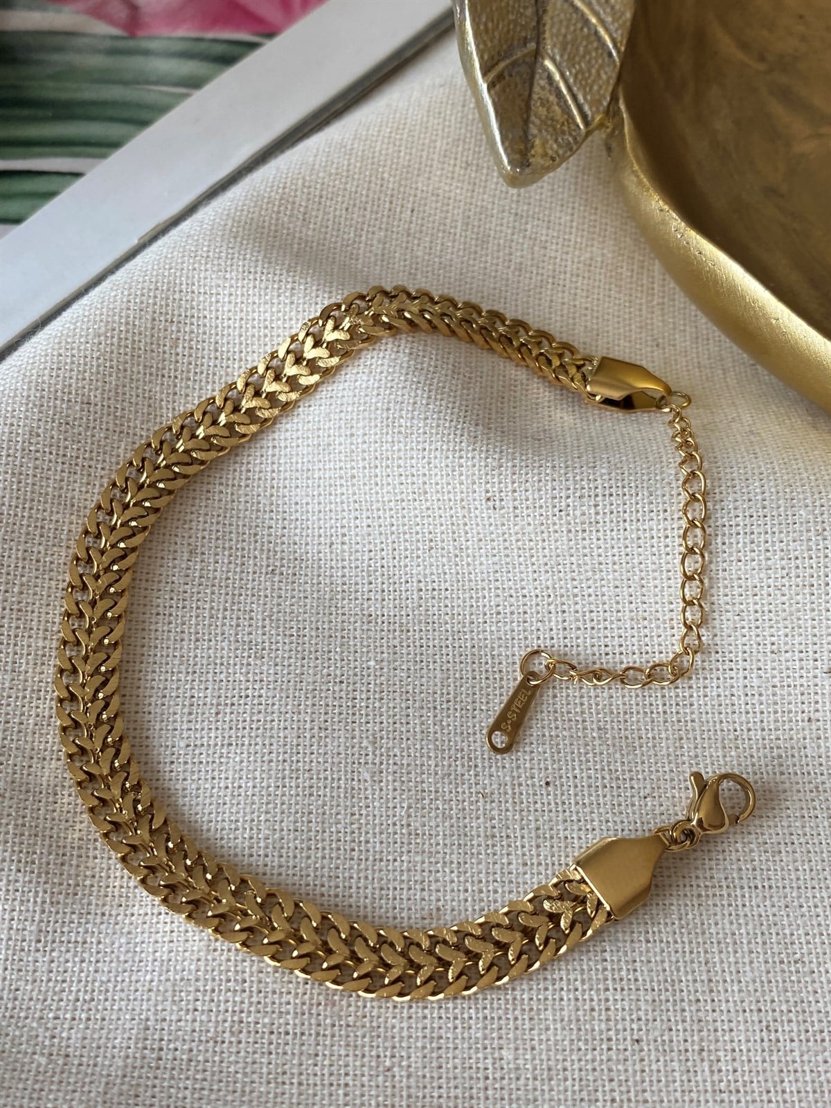 Çelik Çift Örme Bileklik