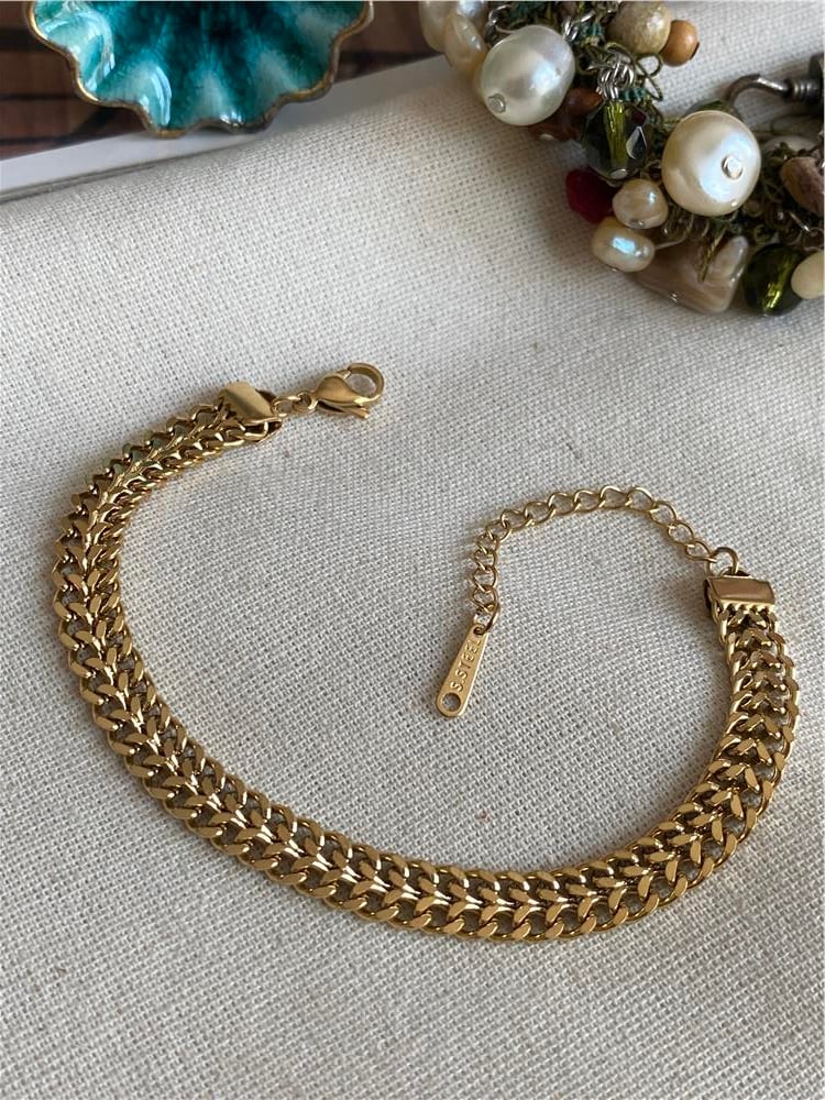 Çelik Çift Örme Zincir Bileklik