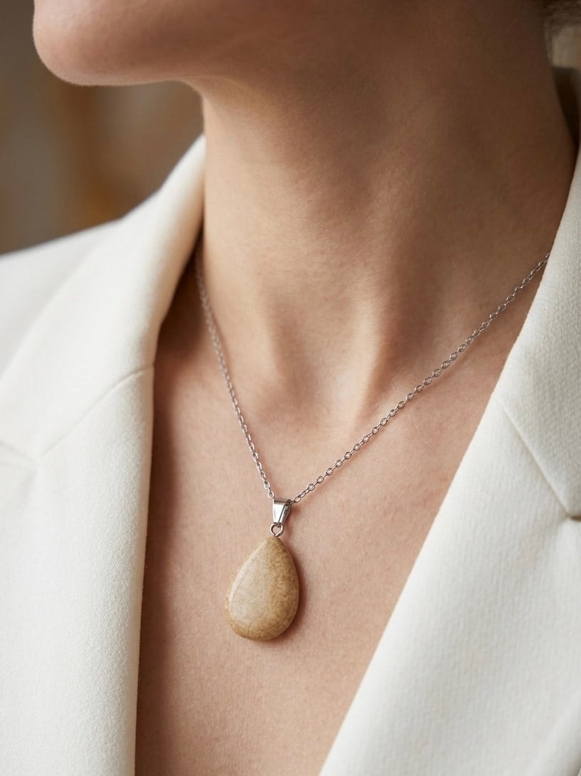 Çelik Damla Model Jasper Kolye