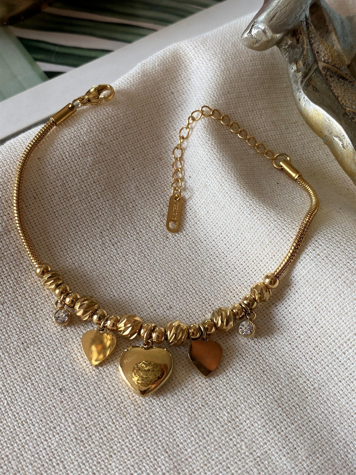 Çelik Dorikalı Kalp Bileklik