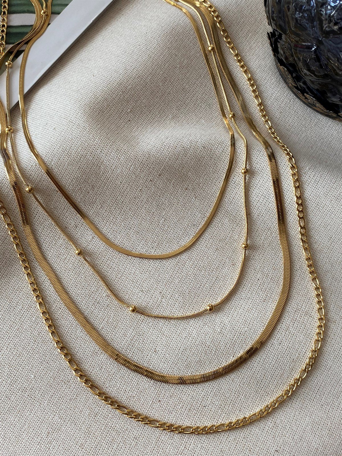 Çelik Dörtlü Kolye