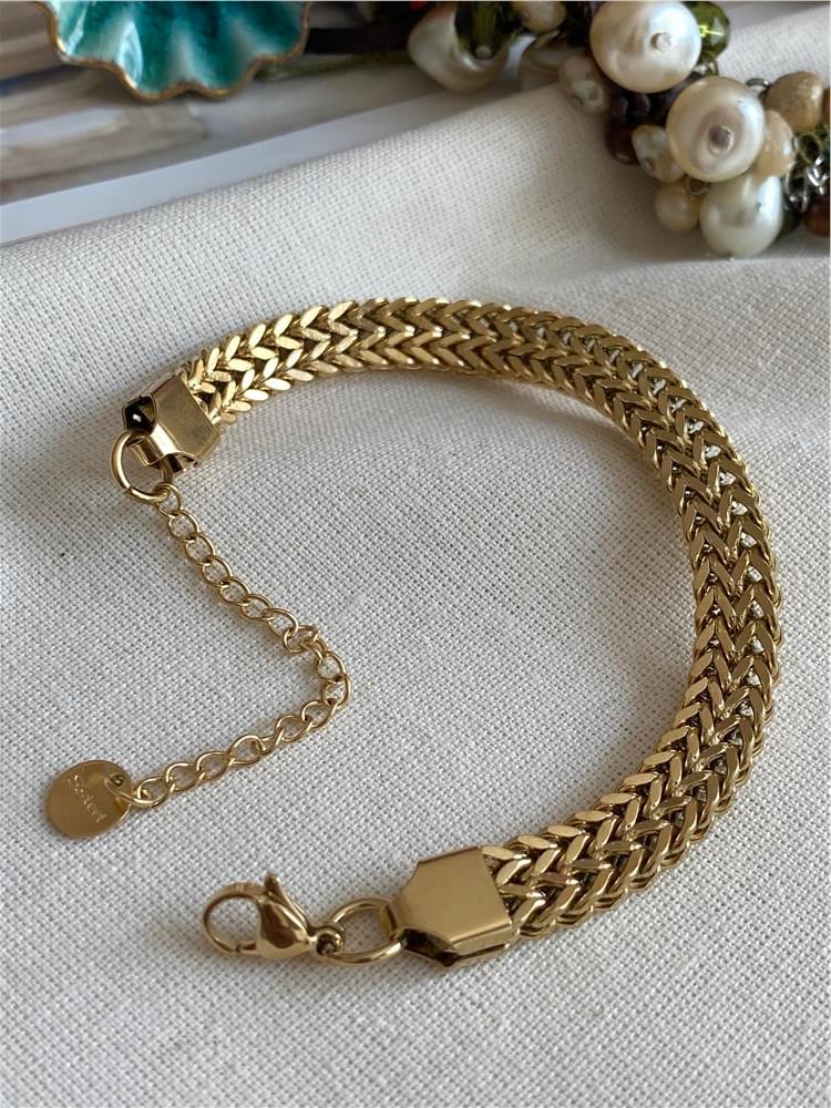 Çelik Double Chain Bileklik