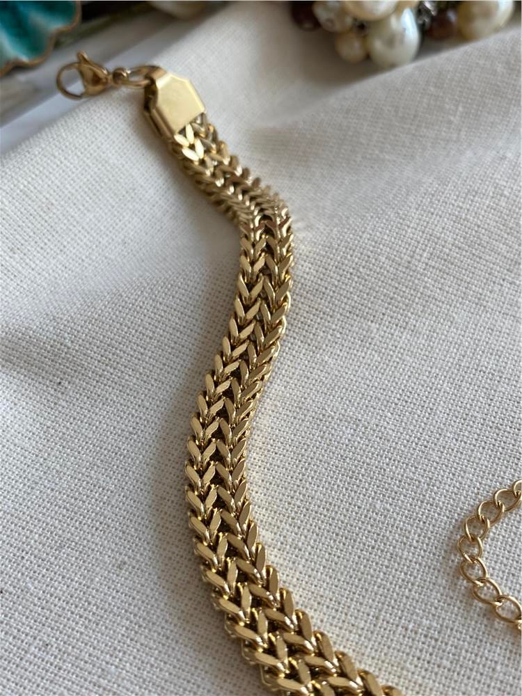 Çelik Double Chain Bileklik