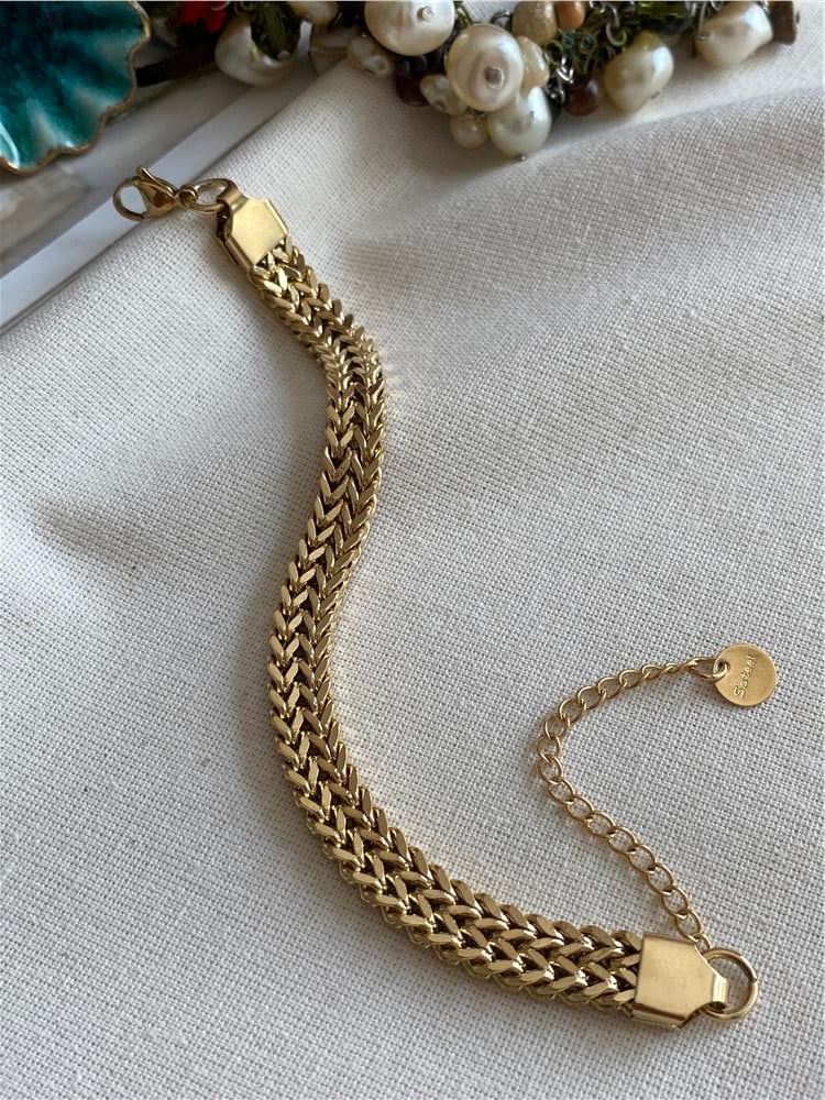 Çelik Double Chain Bileklik