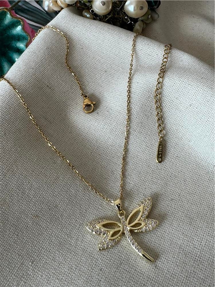 Çelik Dragonfly Kolye