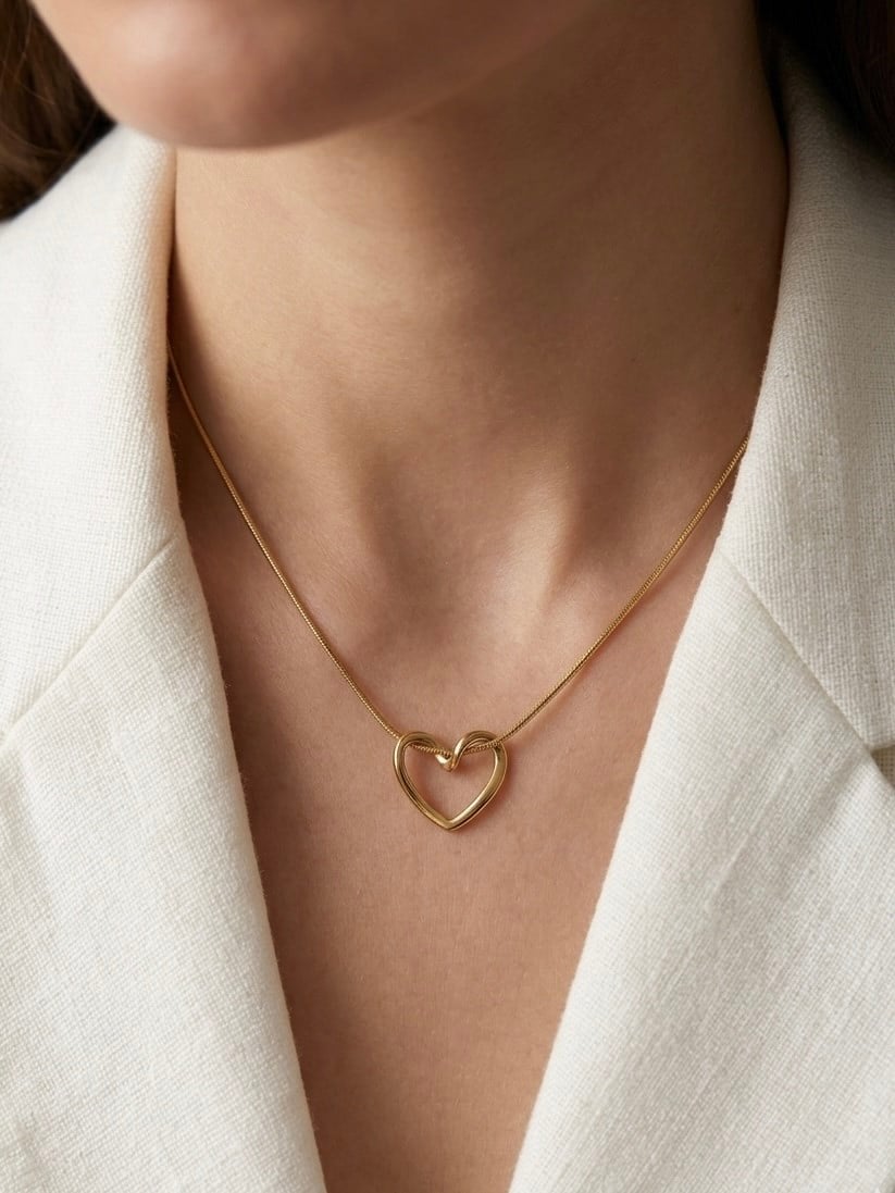 Çelik Düğüm Kalp Kolye