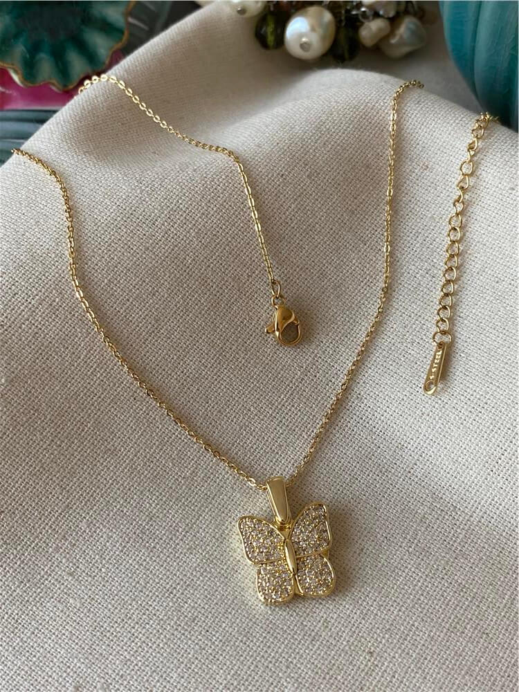 Çelik Gold Açılır Kelebek Kolye