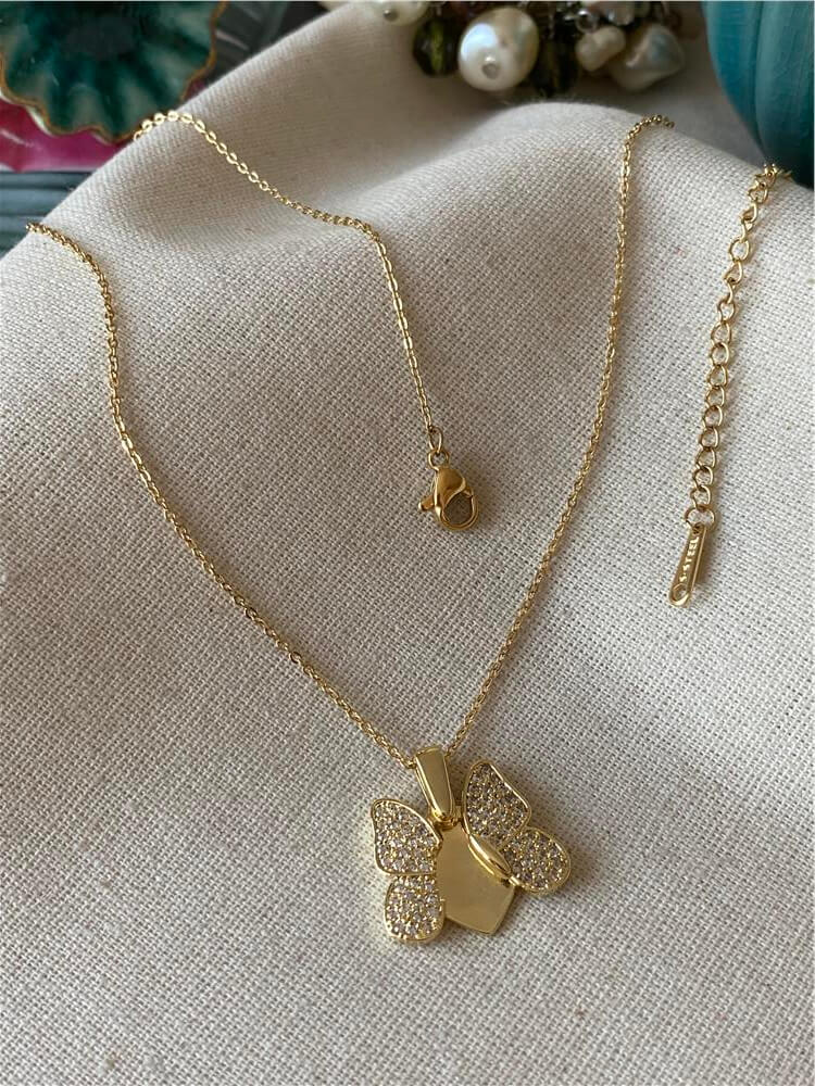 Çelik Gold Açılır Kelebek Kolye