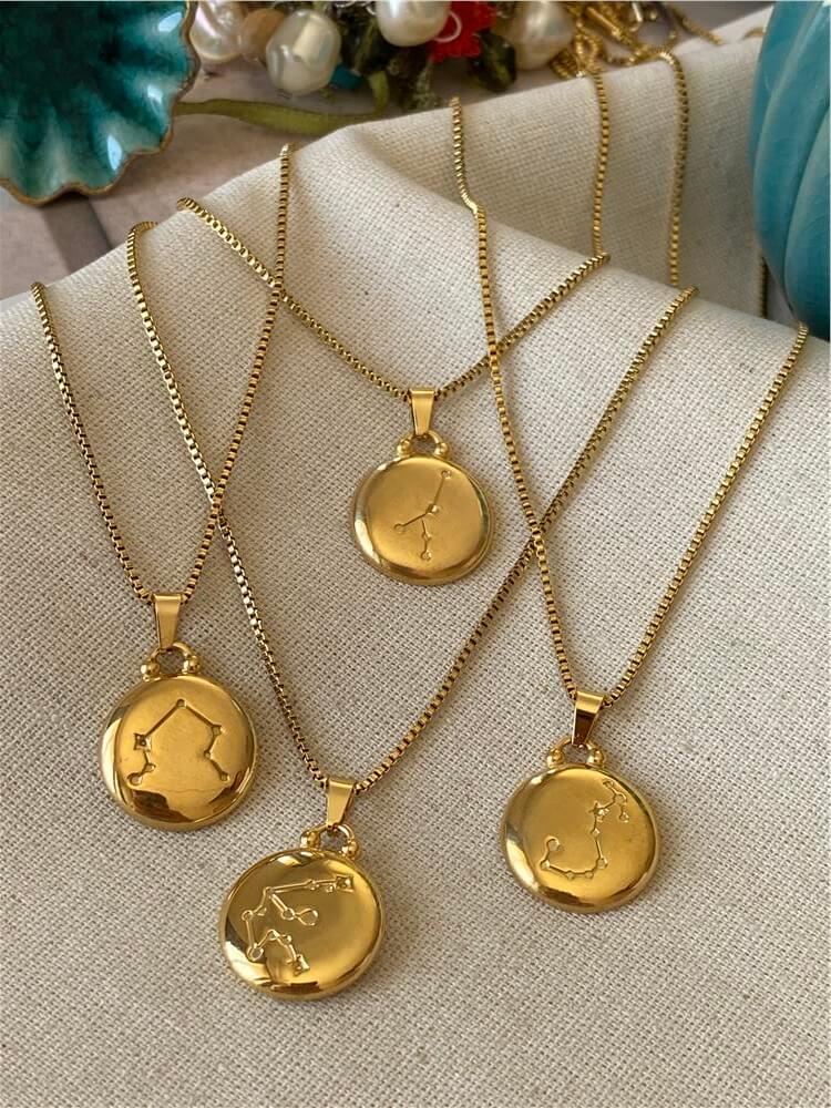 Çelik Gold Burç Kolye