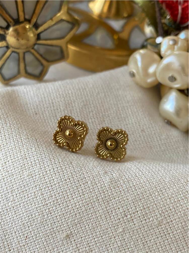 Çelik Gold Cleef Küpe
