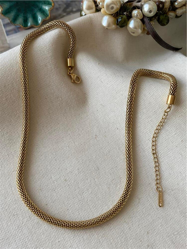 Çelik Gold Hasır Kordon Kolye