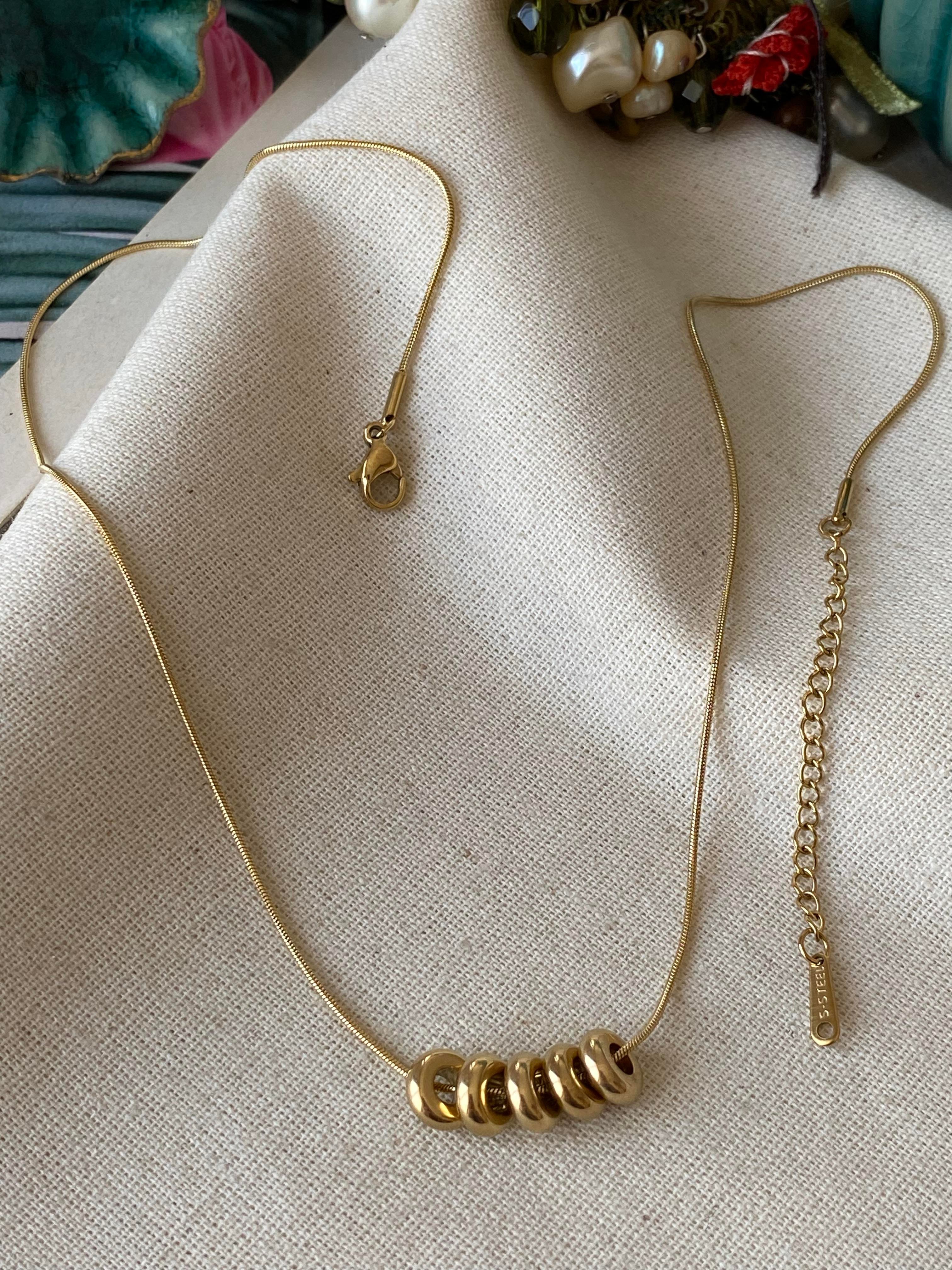 Çelik Gold Rings Kolye