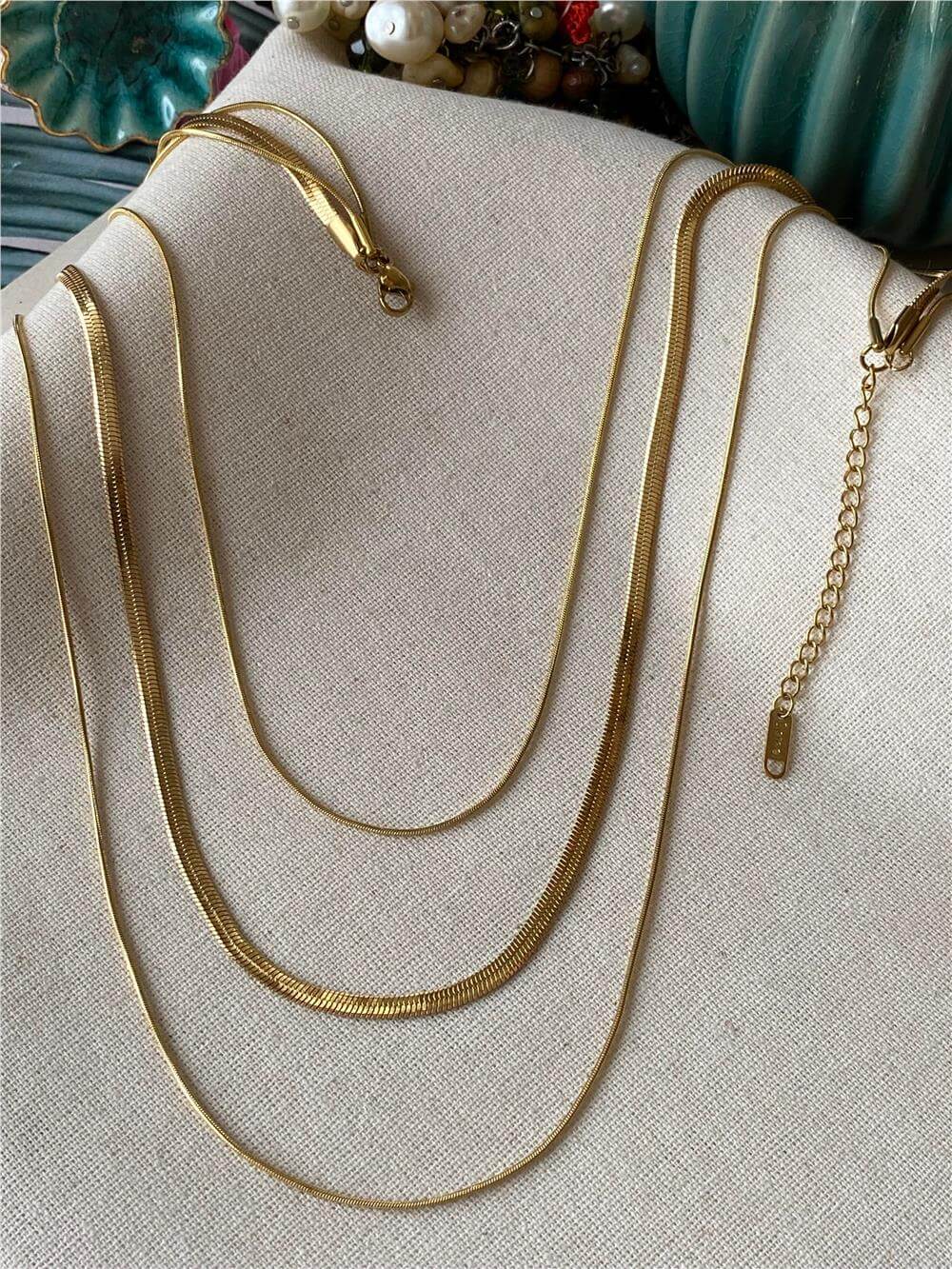 Çelik Gold Triplex Kolye