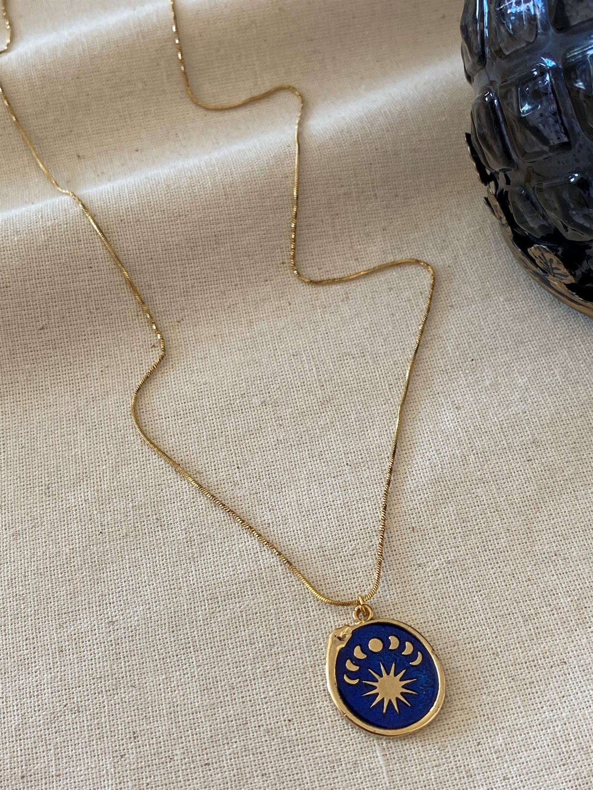 Çelik Günbatımı Kolye