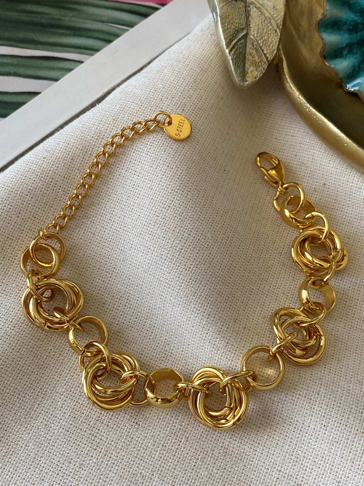 Çelik Halkalar Bileklik