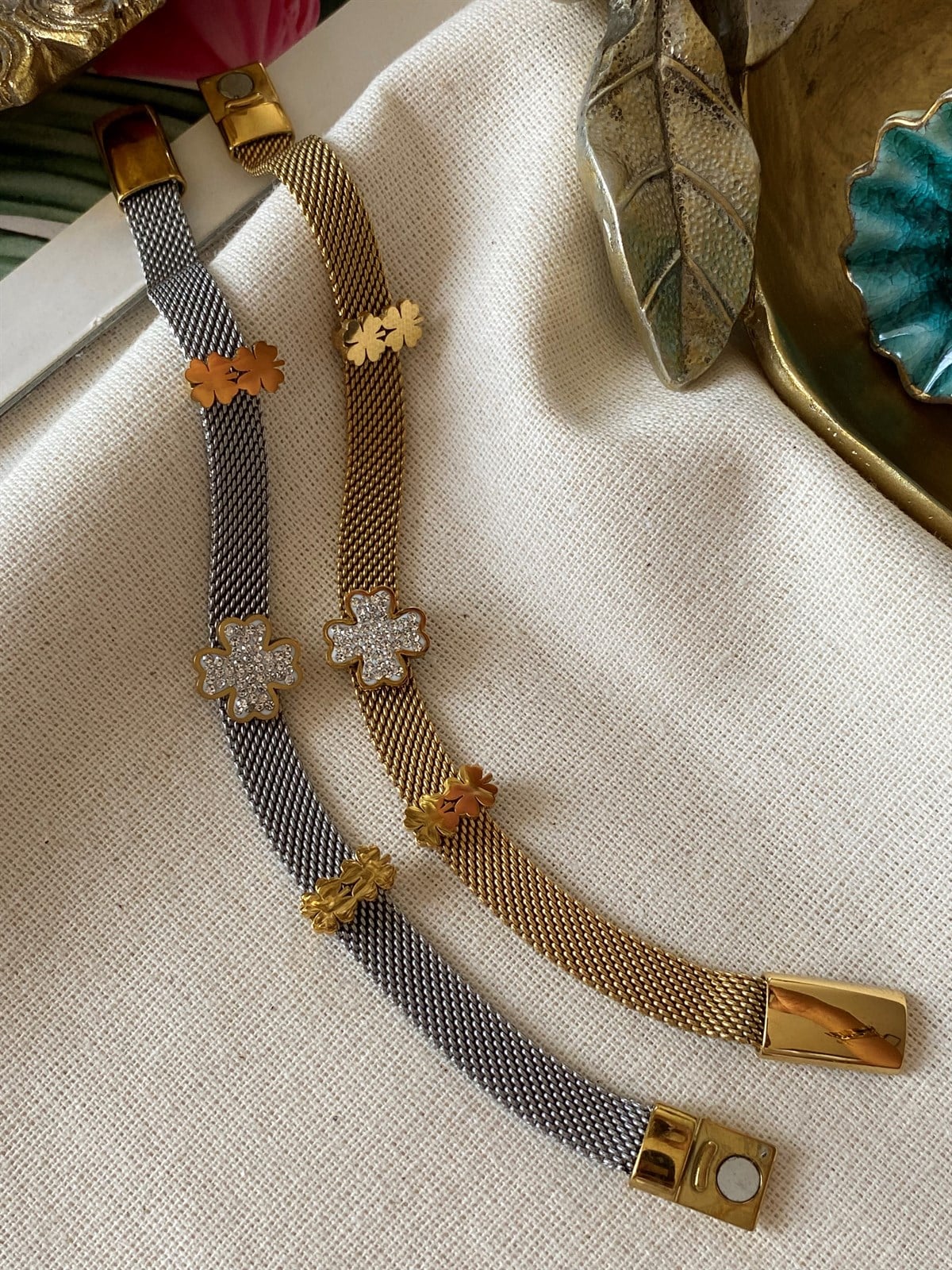 Çelik Hasır Yonca Bileklik 