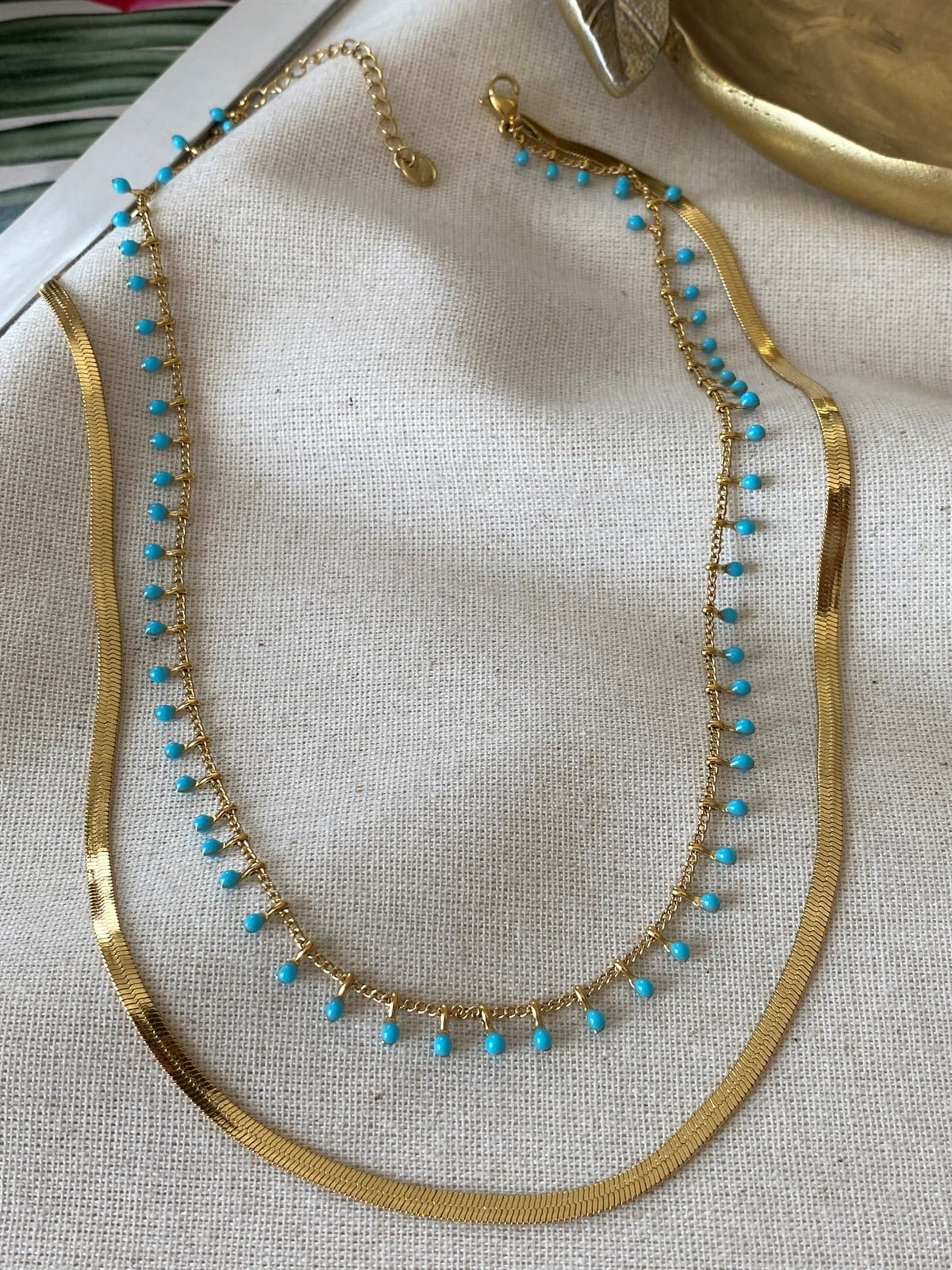 Çelik İkili Bluem Kolye