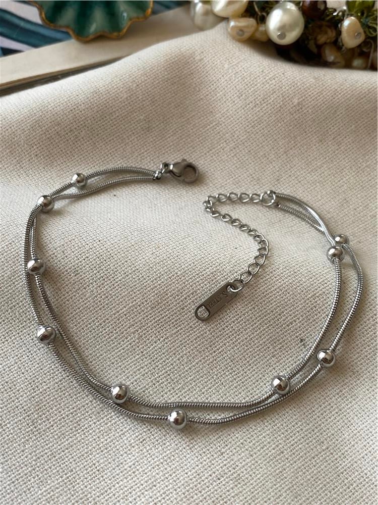 Çelik İkili Dorikalı Silver Halhal