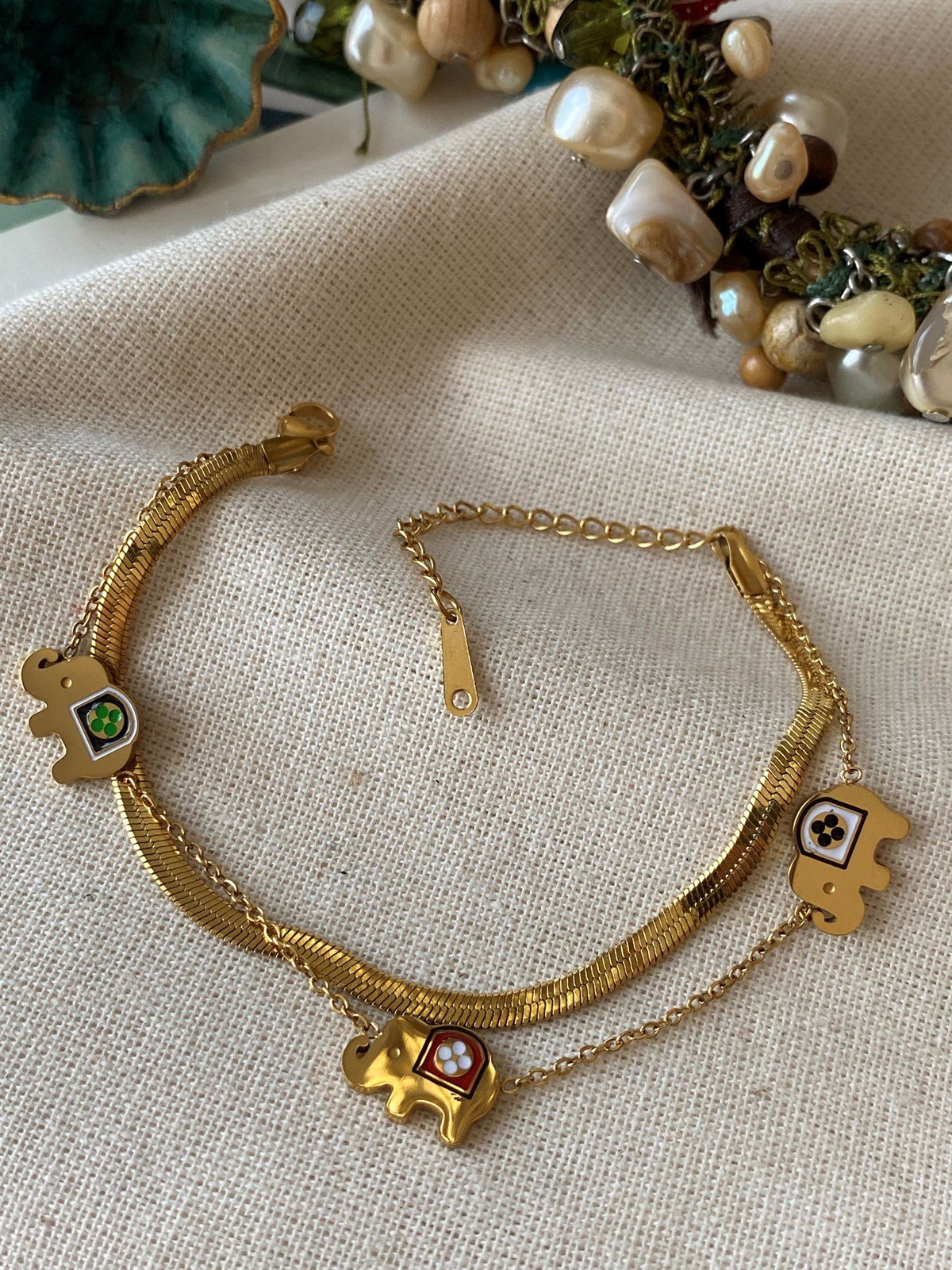 Çelik İkili Fil Bileklik