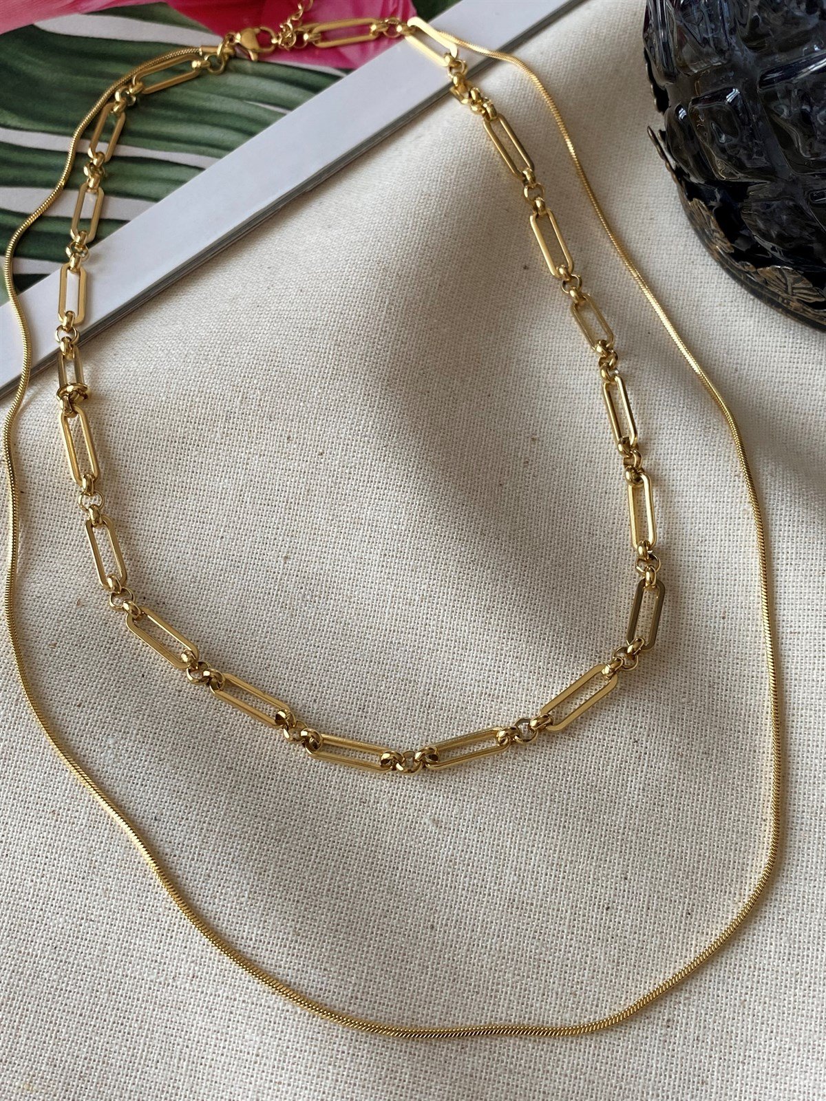 Çelik İkili Kilit Kolye