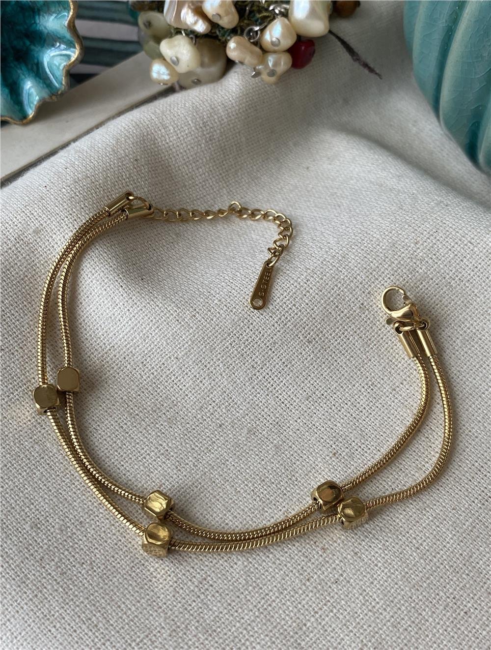 Çelik İkili Küp Bileklik