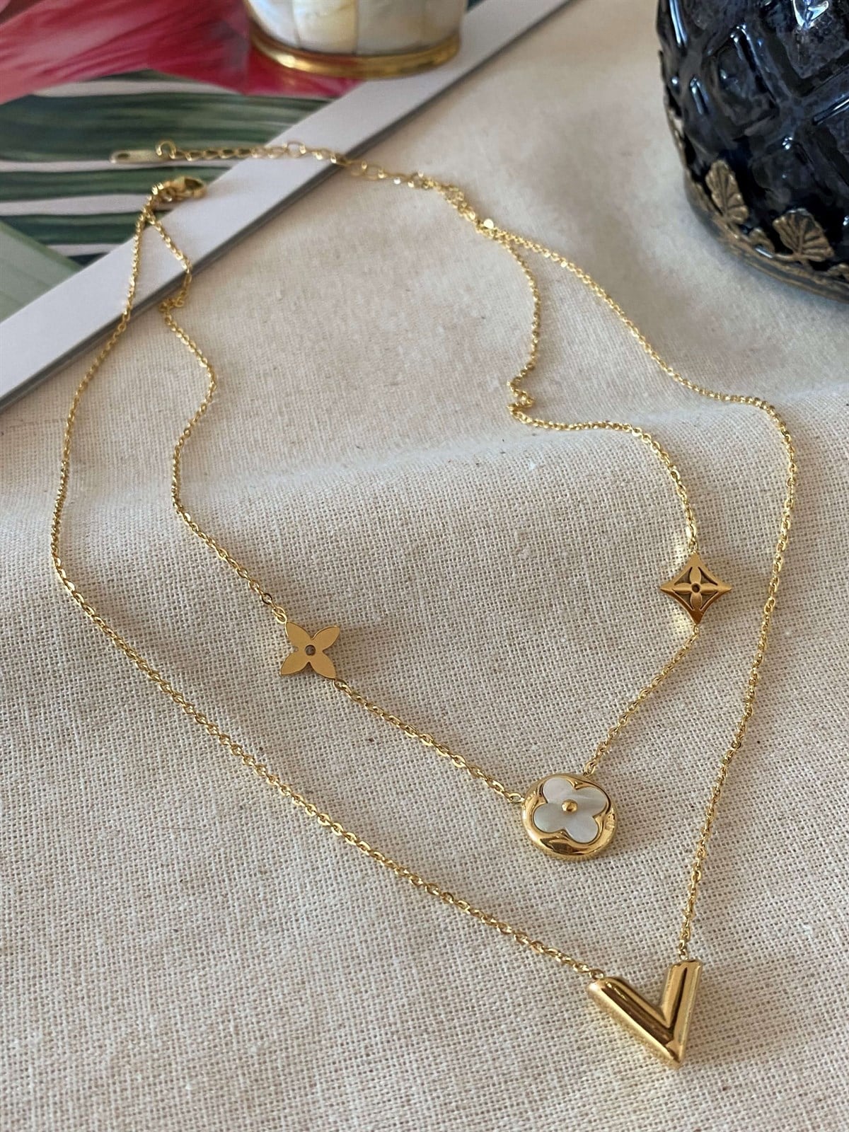 Çelik İkili LV Kolye