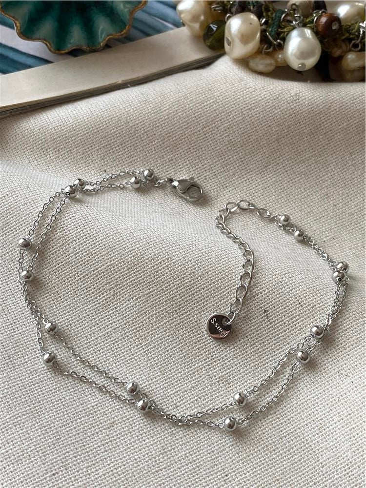 Çelik İkili Silver Dorikalı Halhal