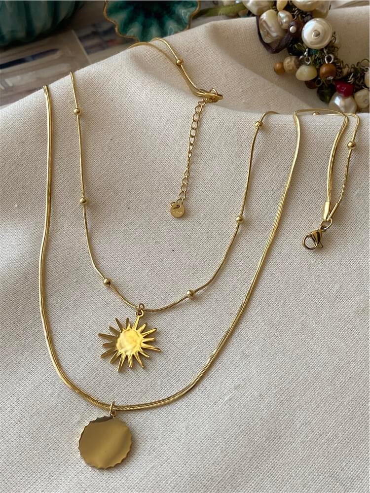Çelik İkili Solar Kolye