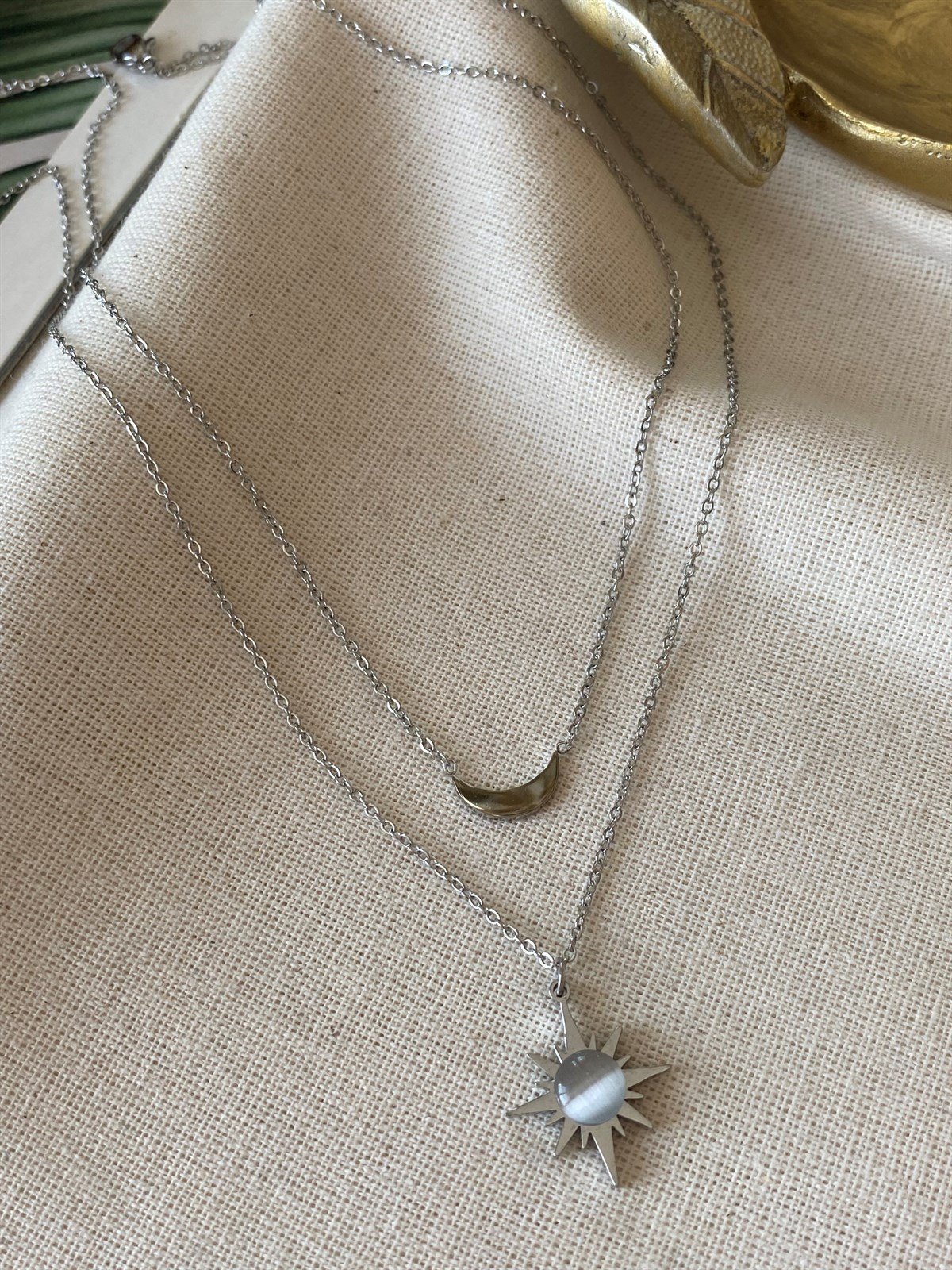 Çelik İkili Tan Kolye