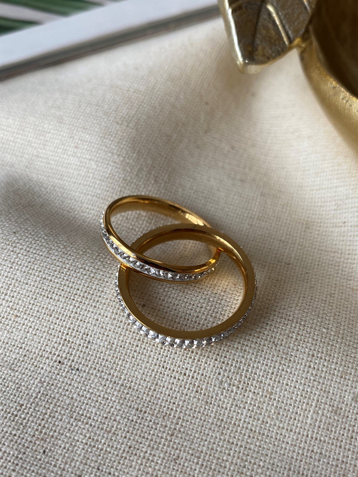 Çelik İkili Trinity Yüzük