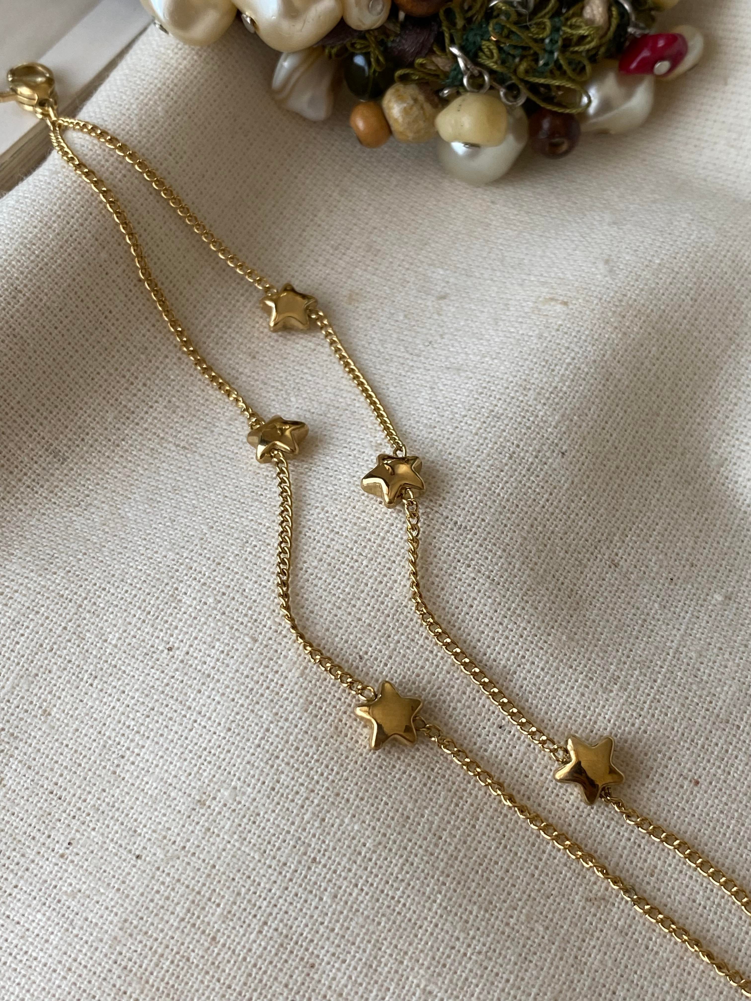 Çelik İkili Yıldız Bileklik