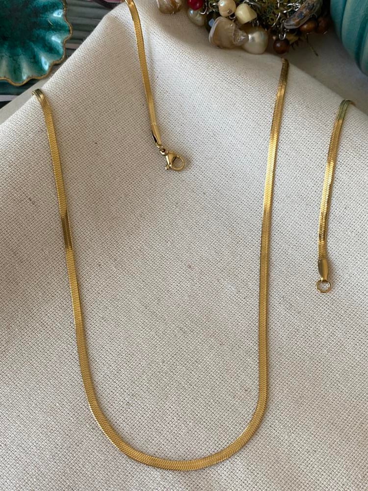 Çelik İnce İtalyan Yassı Zincir Gold
