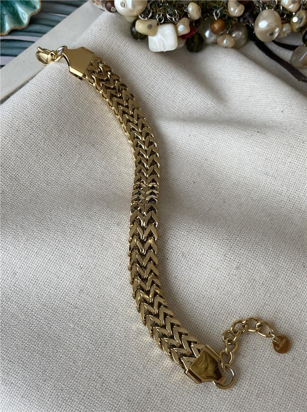 Çelik Kalın Çift Örme Bileklik