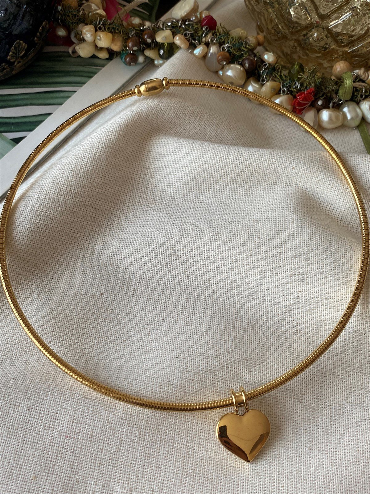 Çelik Kalp Charm Kolye