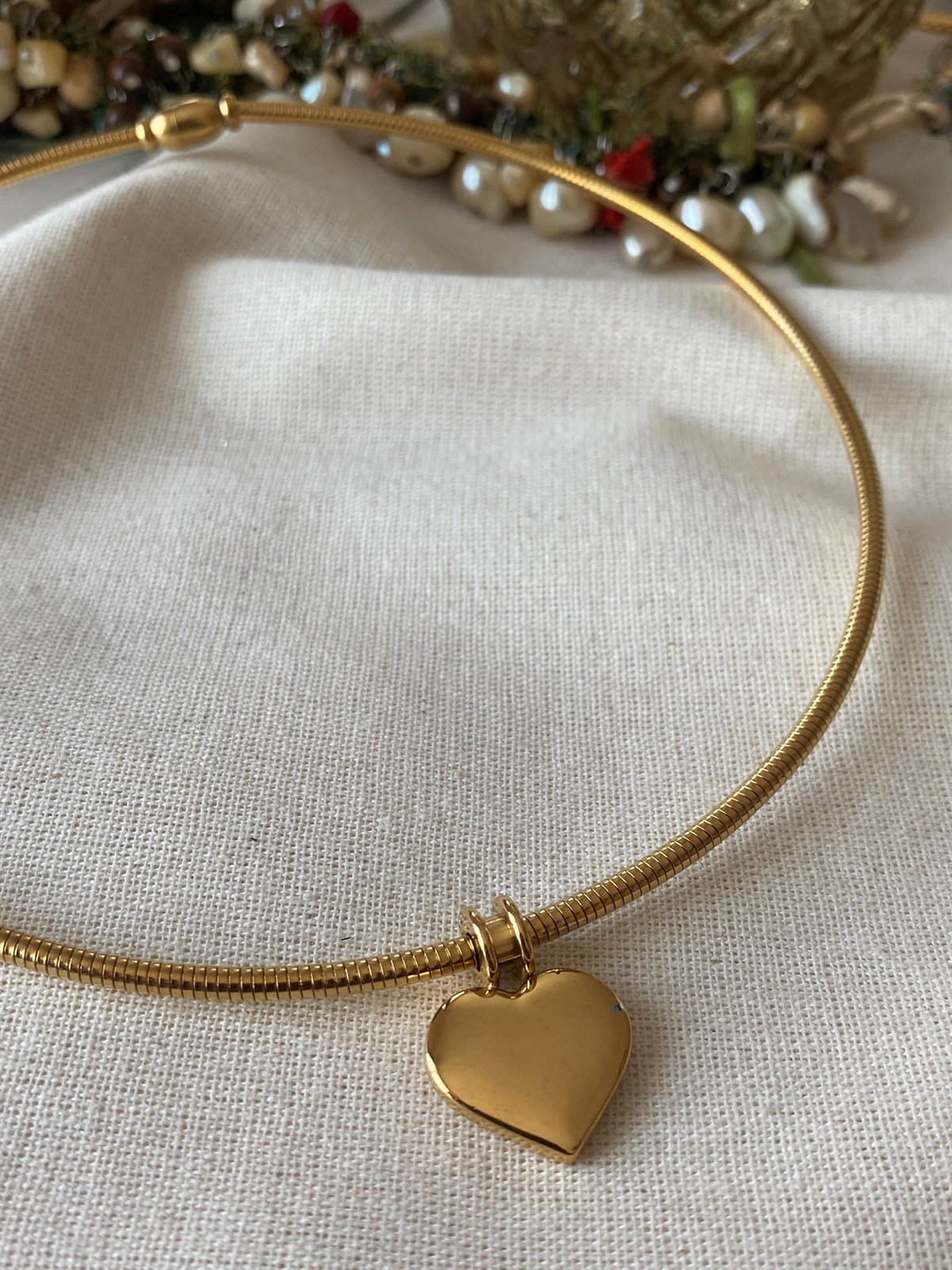 Çelik Kalp Charm Kolye