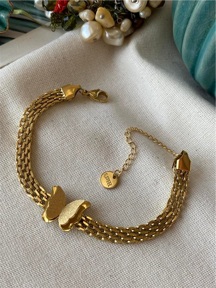 Çelik Kelebek Örme Zincir Bileklik