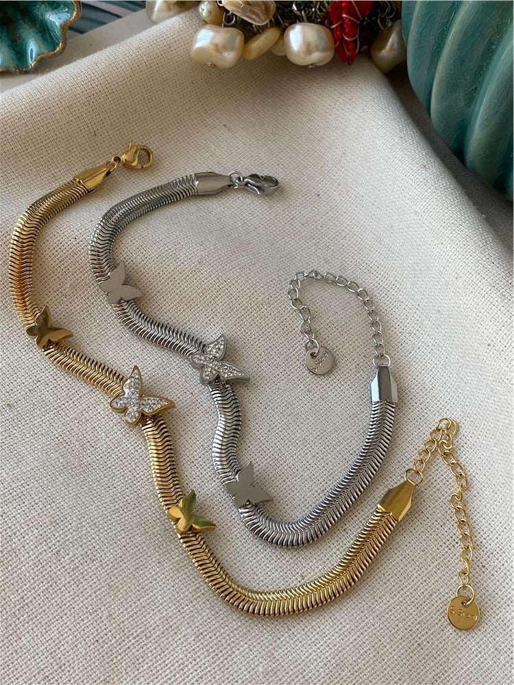 Çelik Kelebekli Worm Bileklik